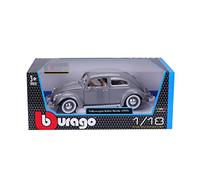 Burago Maqueta coche Volkswagen Käfer Beetle 1955, Escala 1:18, Carrocería en rojo con detalles en cromo, Fabricado en die-cast metal, Puertas y capó de apertura manual, Interior detallado (78099)