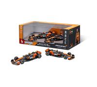 Burago Set 2 Coches McLaren SF-24 Norris y Piastri, Escala 1:43, Réplicas Oficiales F1 Temporada 2024, Cuerpo Die-Cast, Diseño Fiel al Original, Optimo para coleccionistas y Fans (78512)