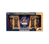 Burago Set 4 Coches F1 Red Bull, MAX Verstappen, 1:43, Réplica Oficial, Metal Die-Cast, Ruedas funcionales, Modelos RB16 RB18 RB19 RB20, Juguete Coleccionable, 3 años (78516)