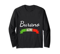 Burano Italia Bandera Italia Souvenir Regalo a Juego Italiano Manga Larga