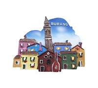 Burano Venecia Italia imán de refrigerador 3D Recuerdos turísticos artesanía Resina artesanía magnética hogar Cocina decoración imán de Nevera colección Regalo