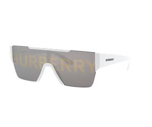 Burberry Hombre Burberry BE4291 3007/H Gafas de sol Nylon Blanco Gris Cuadrada Normal Decoración
