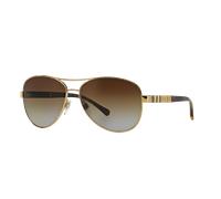Burberry Mujer Sunglass BE3080 - Color del Marco: Oro Claro, Color de la Lente: Polarizadas marrón degradado
