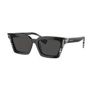 Burberry Mujer Sunglass Briar - Color del Marco: Black/Check White Black, Color de la Lente: Gris Oscuro