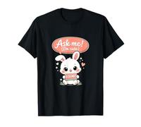 Burbuja de diálogo Kawaii Chibi Bunny Ask Me Im Lindo Camiseta