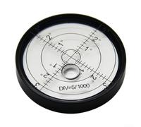 Burbuja de nivel de precisión de 60 x 10 mm de metal horizontal para manómetro para tocadiscos y electrodomésticos, herramienta de acero inoxidable negro (A)