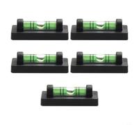 Burbuja para nivel de burbuja con base magnética, para indicador de nivel de líquido de precisión para marcos de fotos, calibración de trípode RV, negro, 5 piezas (5 piezas)