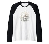 Burbujas de baño de Burbujas Blancas. Diseño artístico de Espuma de baño para Damas Camiseta Manga Raglan