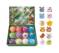 Burbujas de baño: experiencia de relajación con fragancia indulgente, espuma gaseosa con, juego de 12 piezas, animales surtidos, infusión de sal mineral de Epsom para mujeres