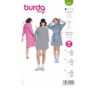 Burda 5851 - Patrón de costura para vestido de mujer (talla 34-48), nivel 1 muy fácil