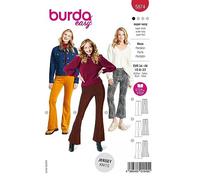 Burda 5874 - Patrón para coser pantalones sueltos para mujer (talla 34 - 48), nivel 1 para principiantes