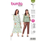Burda Style Sewing Pattern B6023 - Patrón de costura para vestido y blusa para mujer
