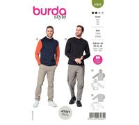 Burda 6064 Clásico Sudaderas Hombres Costura Patrón Tallas 34-44 Skill : Fácil