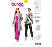 Burda 6248 Chaqueta Abrigo Misses Patrón de Costura Tallas 8-18 Skill : Normal
