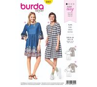 Burda 6401 Vestidos Misses' Patrón de Costura Talla 8-18 2 Diseños Skill : Fácil