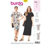 Burda patrón 6439 vestido, Blanco, de 36 a 46