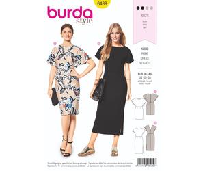 Burda 6439 Misses Vestidos Patrón de Costura Talla 10-20 2 Estilos Dificultad: