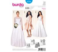Burda 6776 Noche Vestido de Novia Misses Patrón Costura Talla 8-18 Dificultad: