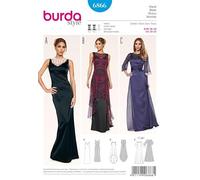 Burda 6866 Patrón de costura para vestidos largos de mujer