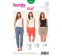 Burda 6938 Misses Pantalones Cortos Patrón de Costura Tallas 6-20 Skill : Fácil