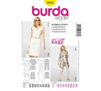 BURDA 7075 PATRÓN De Costura Para Mujeres Tallas 10 - 24 Habilidad: MUY FÁCIL