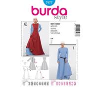 Burda 7977 - Patrón de costura para disfraz de mujer (ligero), diseño de mujer de la reina del castillo (talla 36-50)
