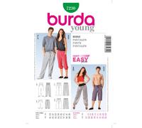 Burda B7400 - Patrón de Costura para pantalón 19 x 13 cm