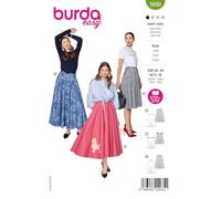 burda Easy 5690 - Patrón de costura para confeccionar faldas de campana para mujer (tallas 34-44)