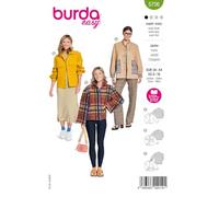 burda Easy 5706 - Patrón de costura para chaquetas de mujer con cuello alto (instrucciones en inglés y alemán)