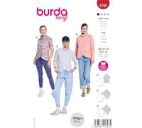 burda Easy - Patrón de costura para jersey de mujer con 3 longitudes de manga (tallas 34-48)