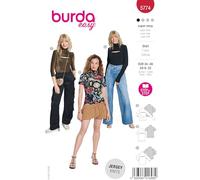burda Easy - Patrones de costura para camiseta de mujer (3 longitudes, tallas 34-48)