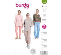 burda Easy - Patrones de costura para sudaderas para mujer en diferentes longitudes, tallas 34-48