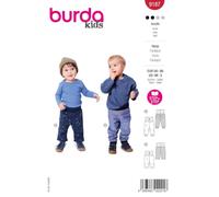 burda kids 9187 - Patrones de costura para pantalones de bebé con puños (talla 56-98)