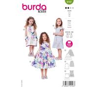 burda kids 9197 - Patrón de costura para vestidos de verano para niña (talla 98-140)