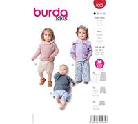 burda kids 9202 - Patrones de costura para pantalones y pantalones cortos de algodón con cintura elástica para niños (tallas 56-98)