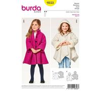 Burda Niños 9353 Abrigo Patrón de Costura Siglos 2-7 Años Dificultad: Fácil