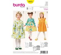 Burda Niños 9373 NIÑOS Vestidos Patrón de Costura 6m-7 Años de Dificultad: Fácil