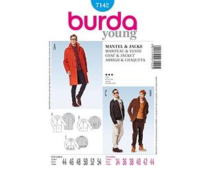 Burda Patrón 7142 Abrigo y Chaqueta de Hombre