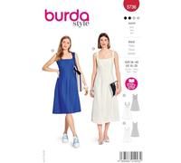 burda style 5736 - Patrón de costura para vestidos de tren con lazos para mujer (talla 36-46)