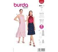 burda style 5737 - Patrón de costura para confeccionar vestido y camiseta con cuello halter (tallas 34-44)