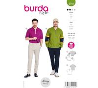 burda style 5744 - Patrón de costura para hombre con cuello alto y camiseta de piqué (tallas 46-56)
