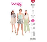 Burda Style 6008 - Patrón de costura para pantalones de mujer (tallas 34-48, nivel de costura: muy ligero)