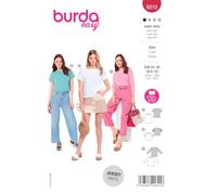 Burda Style 6010 - Patrón de costura para camisetas de mujer (tallas 34-48, nivel de costura: muy ligero)