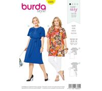Burda Style 6305 - Patrón de costura para confeccionar camiseta y vestido para mujer, tallas 46-60, nivel de costura: ligero