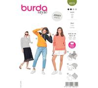 burda style 6315 - Patrones de costura para sudadera y jersey de mujer (talla 34-44), diseño de costura ligera