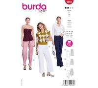 burda Style Carolyn 5663 - Patrón de costura para confeccionar pantalones de mujer (talla 34-44)