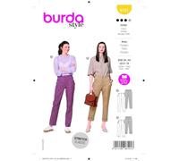 Burda Style Pantalones elásticos para mujer, código 6101, juego de patrones de costura, tallas 8-18, multicolor