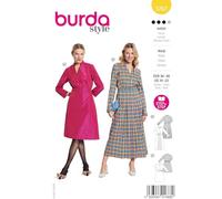 burda style - Patrón de costura para vestido de mujer en 2 longitudes (tallas 36-48)