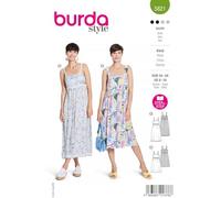 burda style Patrón de costura para vestido de verano con vuelo para mujer #5821 | tallas 34-44 (UE) | para algodón, viscosa, lino