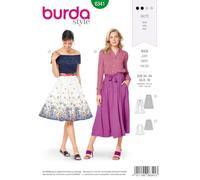 Burda Style Sewing Pattern B6341 - Patrón de costura para falda plisada invertida